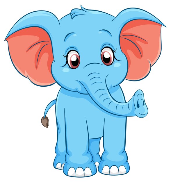 Dibujos animados lindo elefante simple aislado