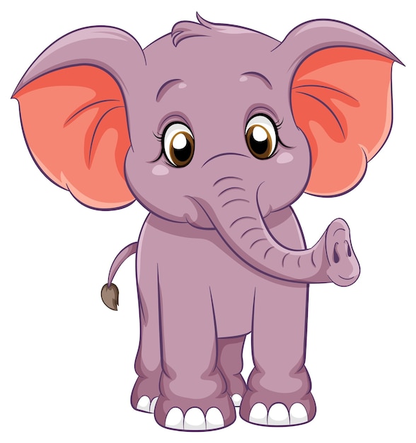 Vector gratuito dibujos animados lindo elefante simple aislado