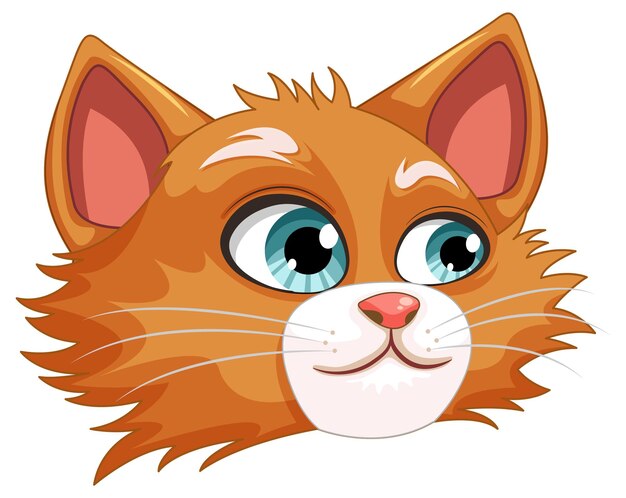 Dibujos animados lindo gato naranja aislado