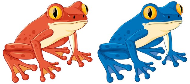 Dibujos animados lindo rana aislado