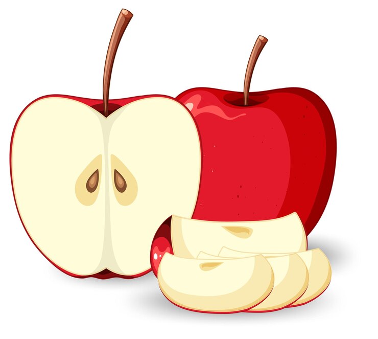 Vector gratuito dibujos animados de manzana roja aislado