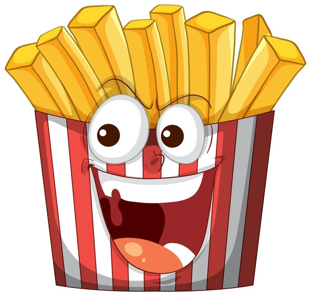 Los dibujos animados de las papas fritas felices