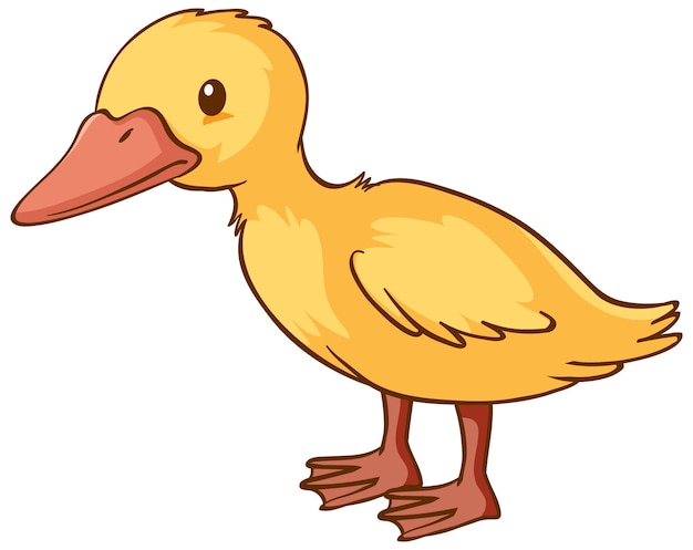Vector gratuito dibujos animados de pato pequeño sobre fondo blanco