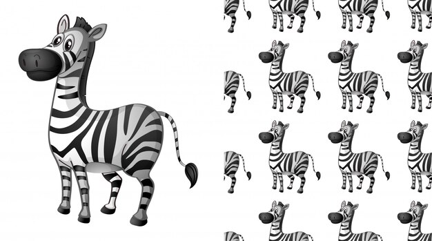 Dibujos animados de patrón animal cebra sin costura