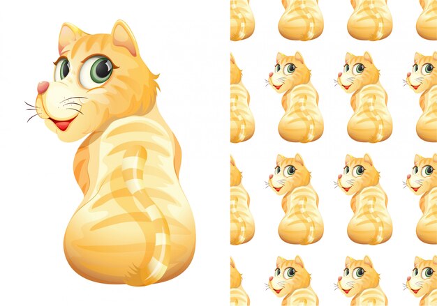 dibujos animados de patrón animal gato aislado