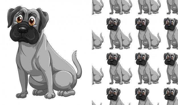 dibujos animados de patrón animal perro aislado