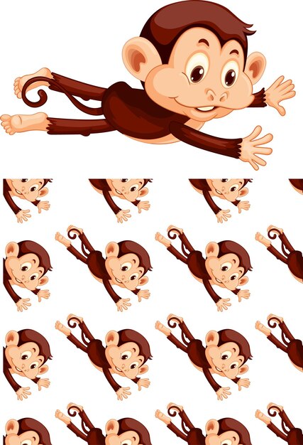 Dibujos animados de patrón animal transparente y aislado