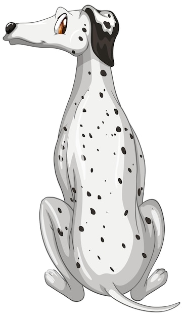 Dibujos animados de perro dálmata sobre fondo blanco