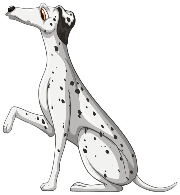Dibujos animados de perro dálmata sobre fondo blanco