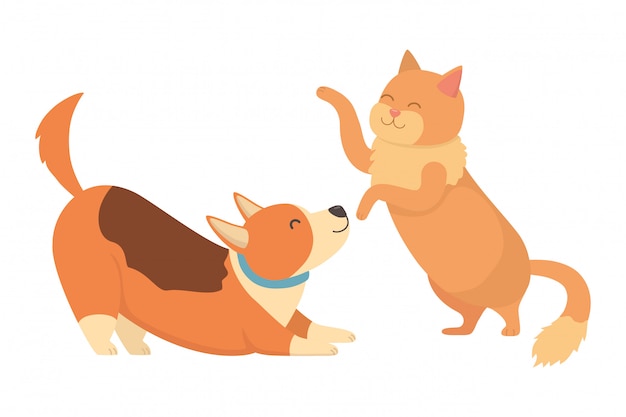 Dibujos animados de perros y gatos