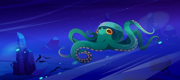 Dibujos animados pulpo mar animal agua océano criatura