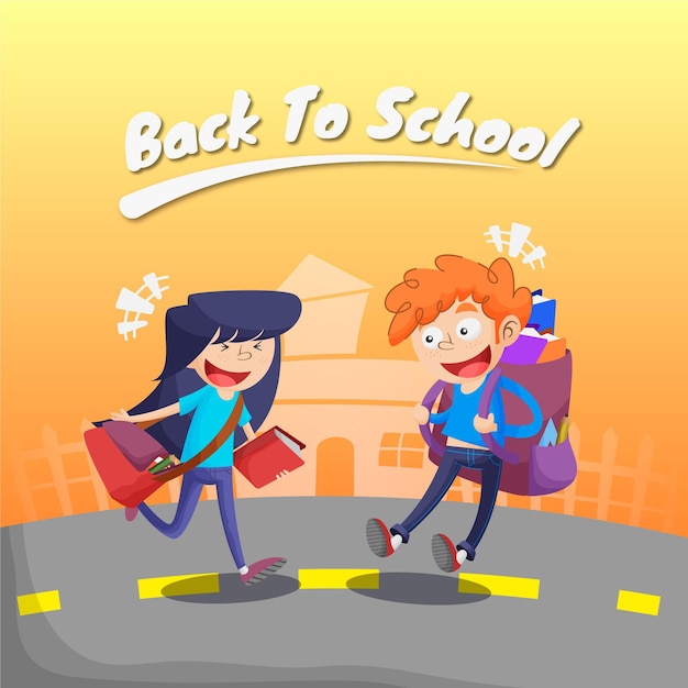 Dibujos animados de regreso a la escuela de fondo