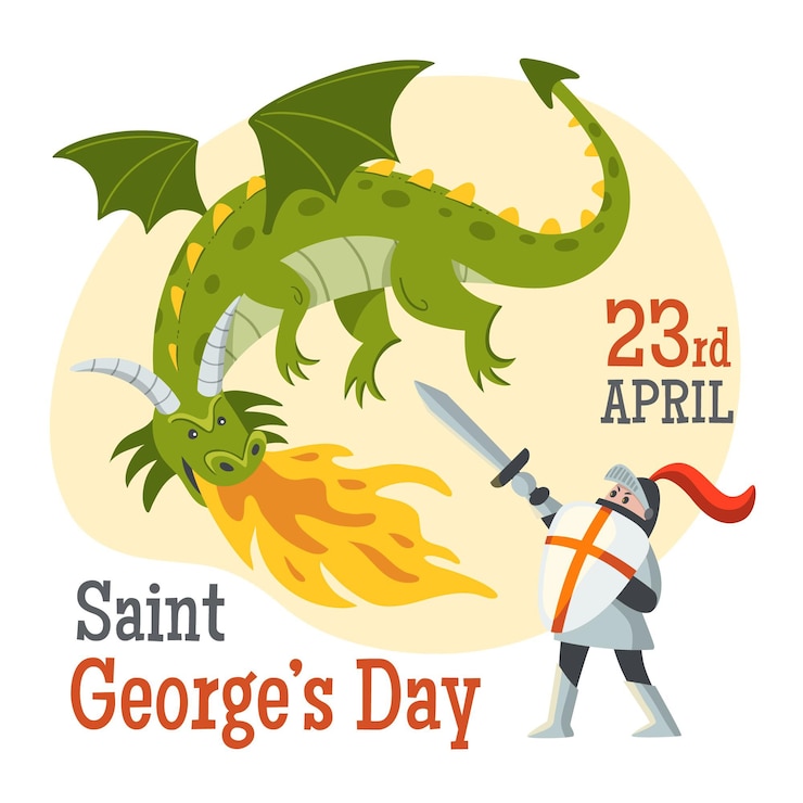 Vector gratuito dibujos animados de st. ilustración del día de george
