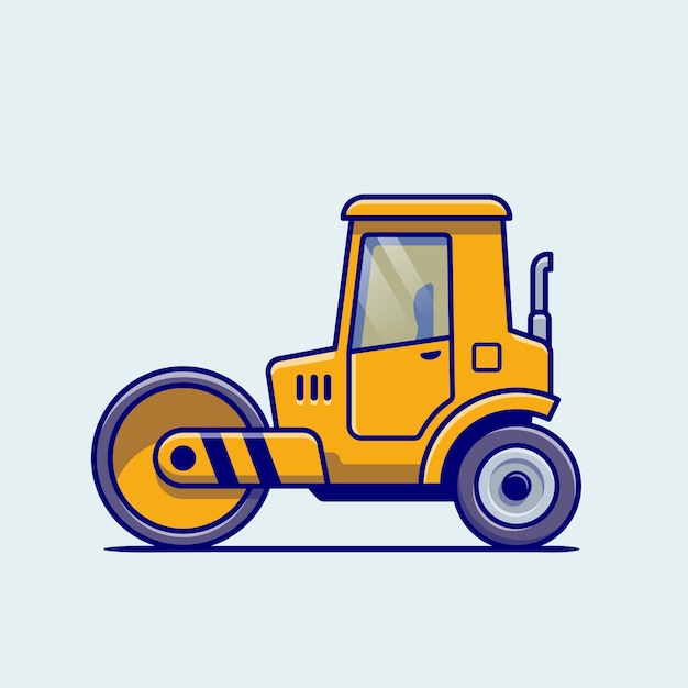 Vector gratuito dibujos animados de vehículo tractor. construcción de transporte aislado