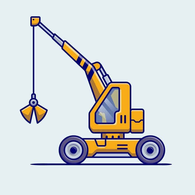 Dibujos animados de vehículo tractor. Construcción de transporte aislado