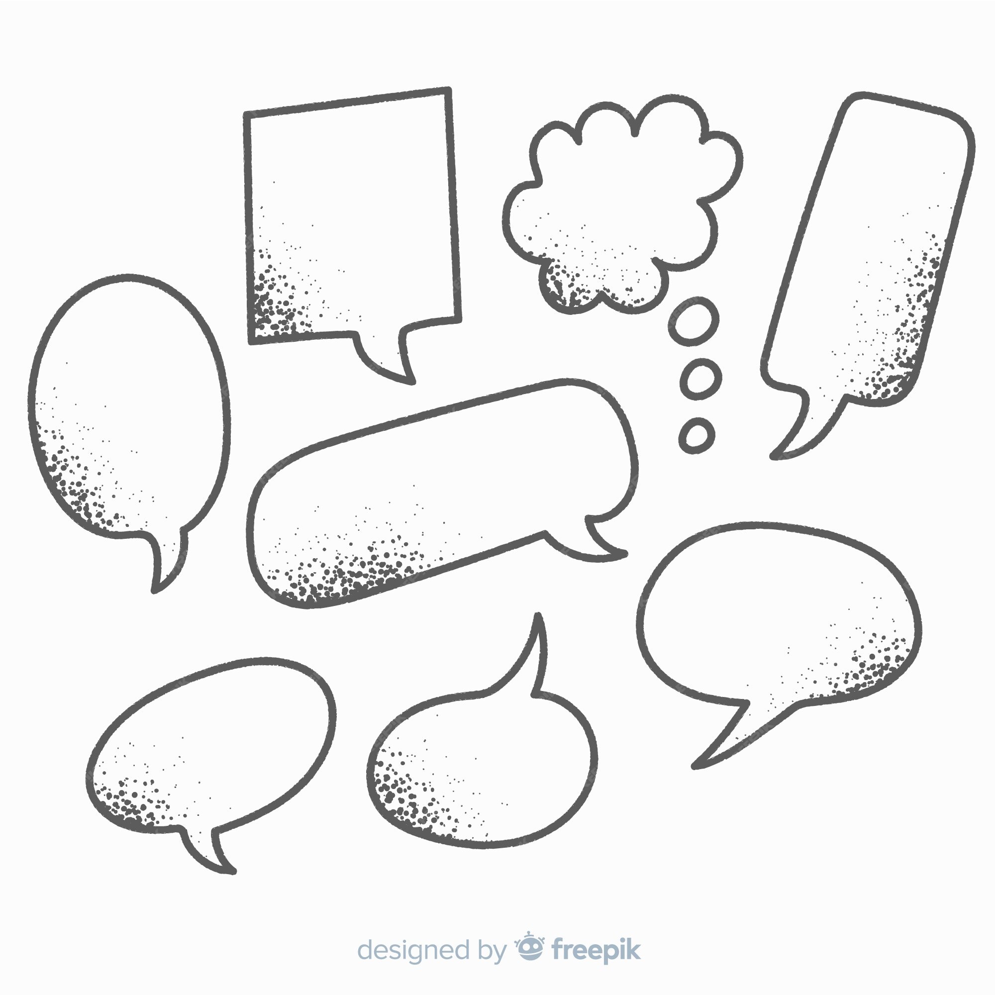 Dibujos a lápiz con sombras para burbujas de chat | Vector Gratis Dibujos a lápiz con sombras para burbujas de chat | Vector Gratis