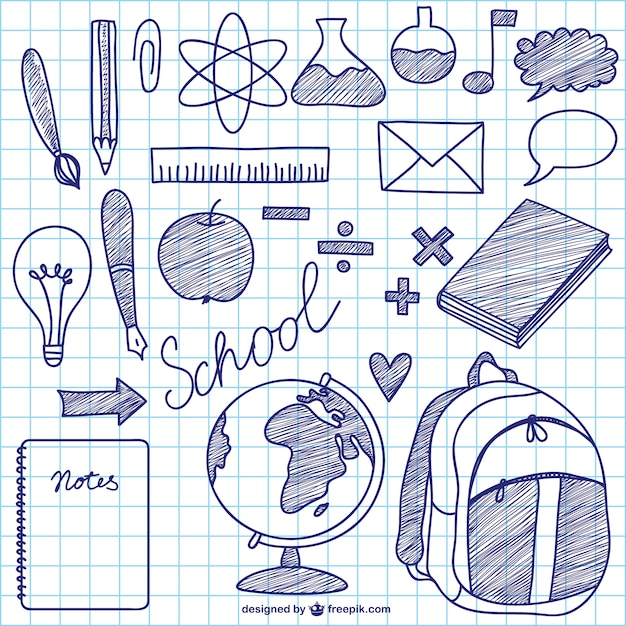 Dibujos a mano de escuela
