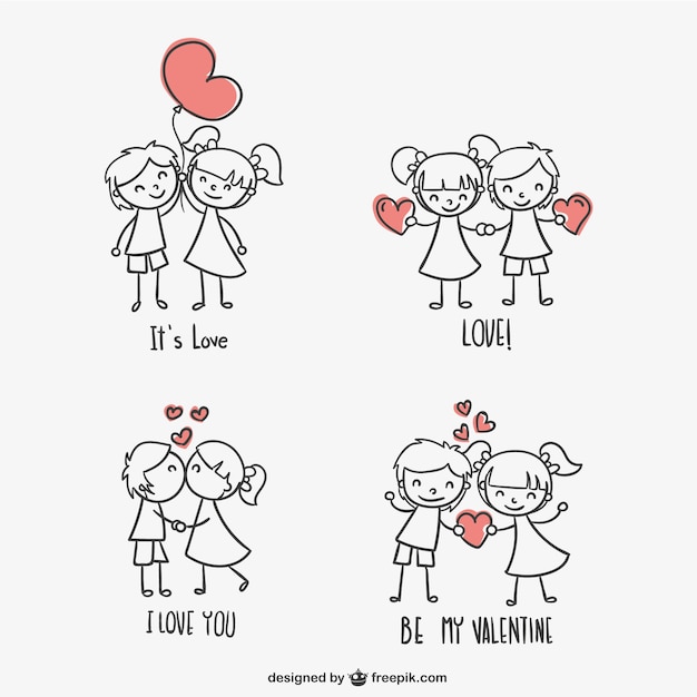 Dibujos de niños de San Valentín