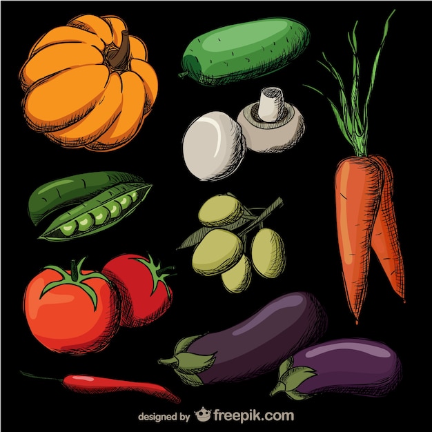 Dibujos realistas de verduras