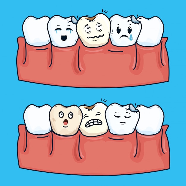 Vector gratuito dientes medicina sanitaria y cuidado dental