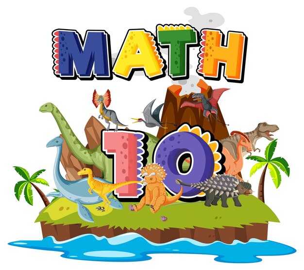 Diez dinosaurios con dibujos animados número diez.