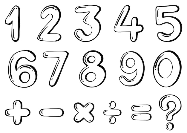 Vector gratuito diferentes cifras numéricas