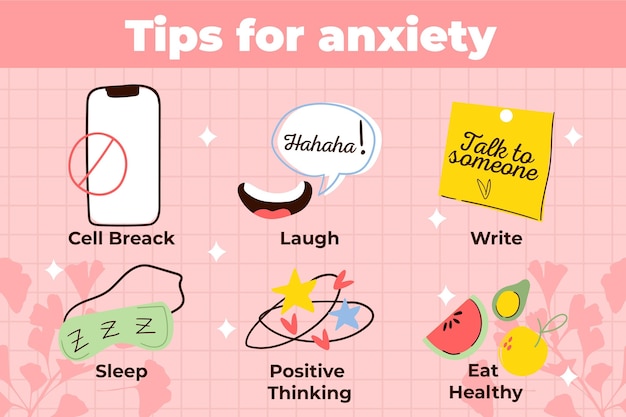Diferentes consejos para ansiedad infografía