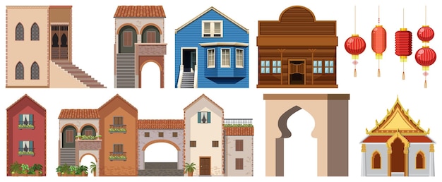 Diferentes diseños de edificios en todo el mundo