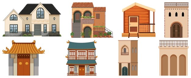 Diferentes diseños de edificios en todo el mundo.