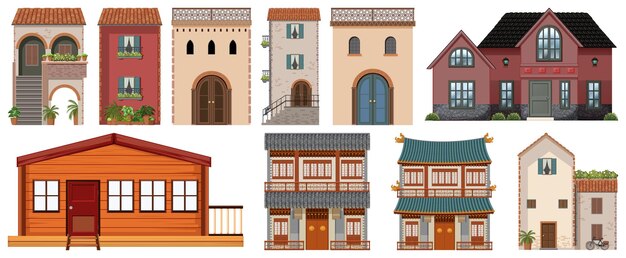 Diferentes diseños de edificios.