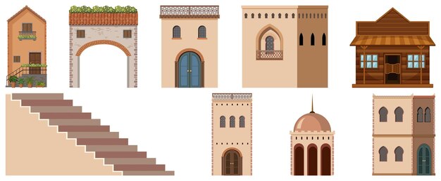 Diferentes diseños de edificios.