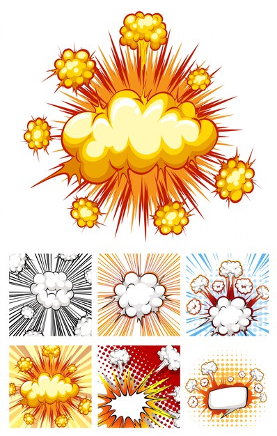 Diferentes diseños de nubes de explosión