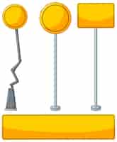 Vector gratuito diferentes diseños de signos amarillos