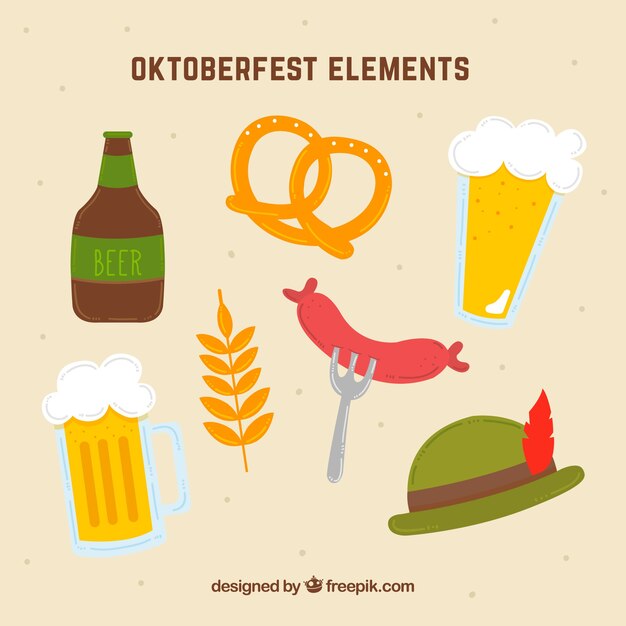 Diferentes elementos de oktoberfest