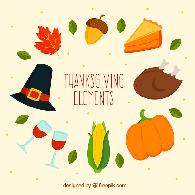 Diferentes elementos de thanksgiving