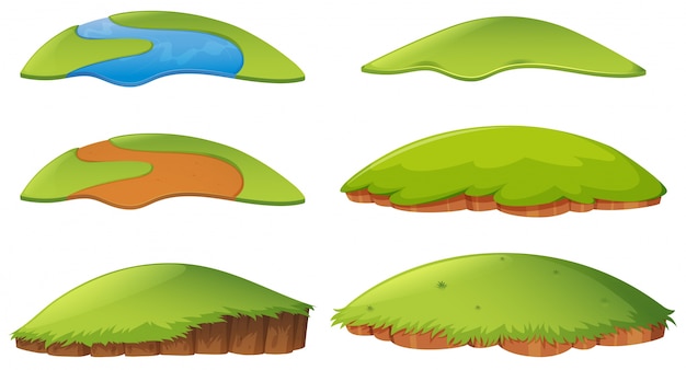 Vector gratuito diferentes formas de isla