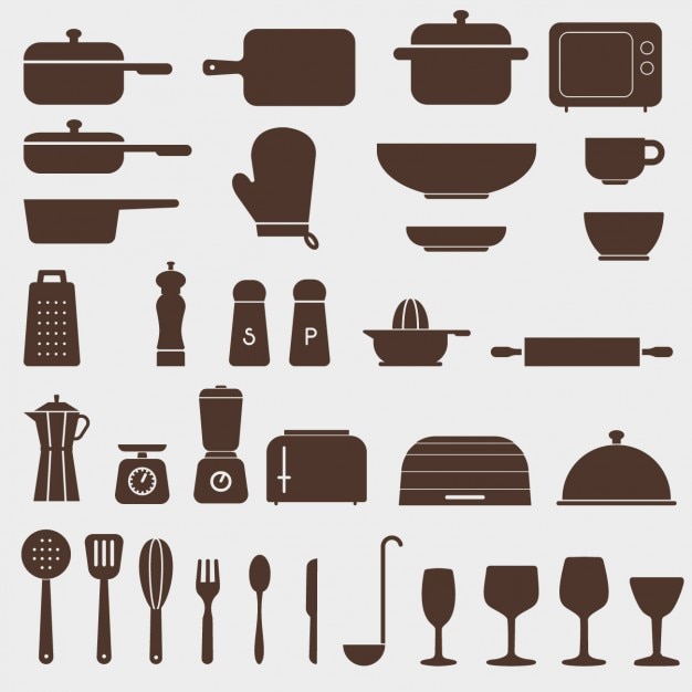 Vector gratuito diferentes iconos de cocina