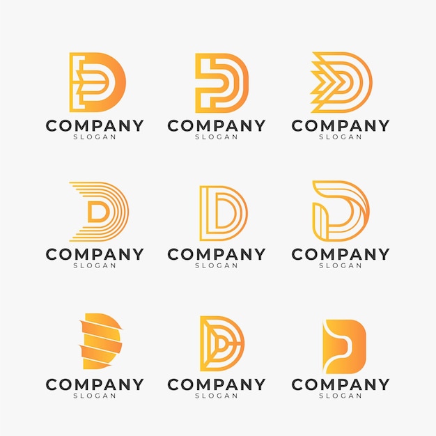 Vector gratuito diferentes logotipos degradados d