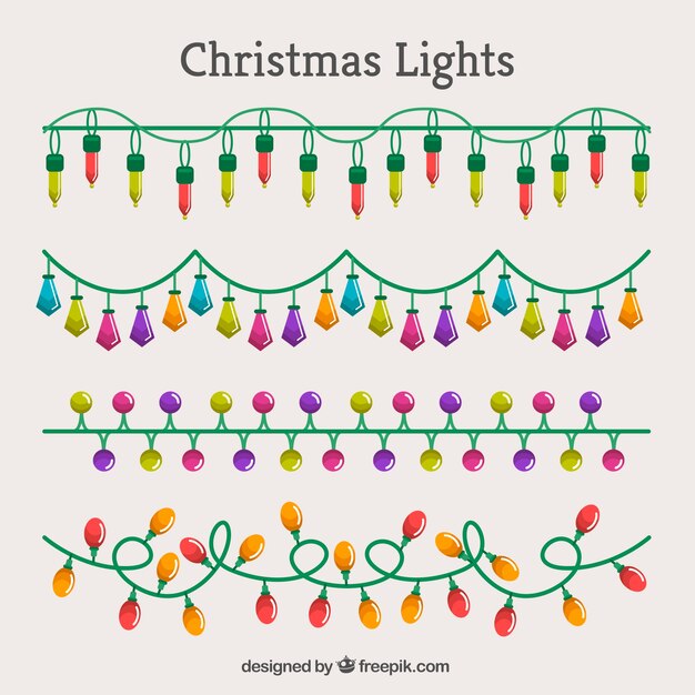 Diferentes luces de navidad
