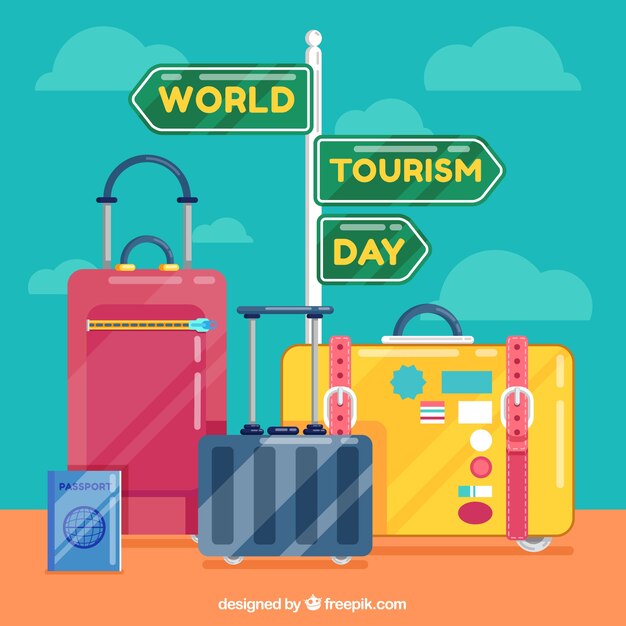 Diferentes maletas, día mundial del turismo