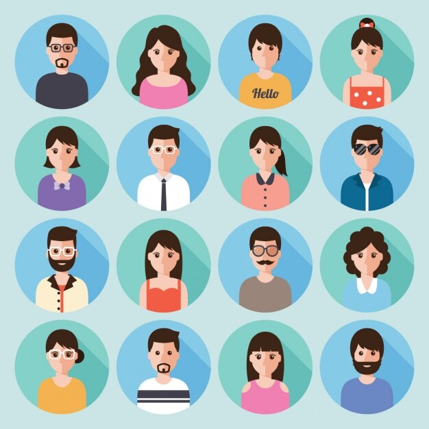 Diferentes personas en burbujas