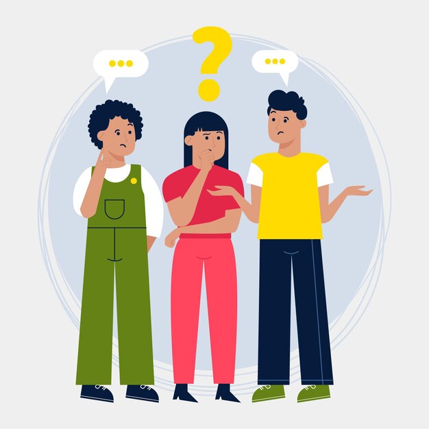 Diferentes personas haciendo preguntas