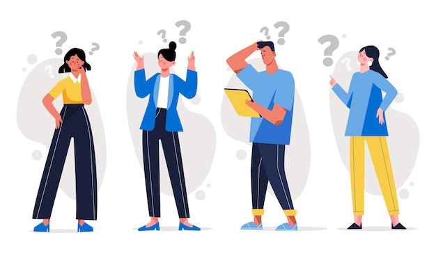 Diferentes personas haciendo preguntas
