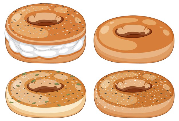 Diferentes sabores de la colección de bagels.