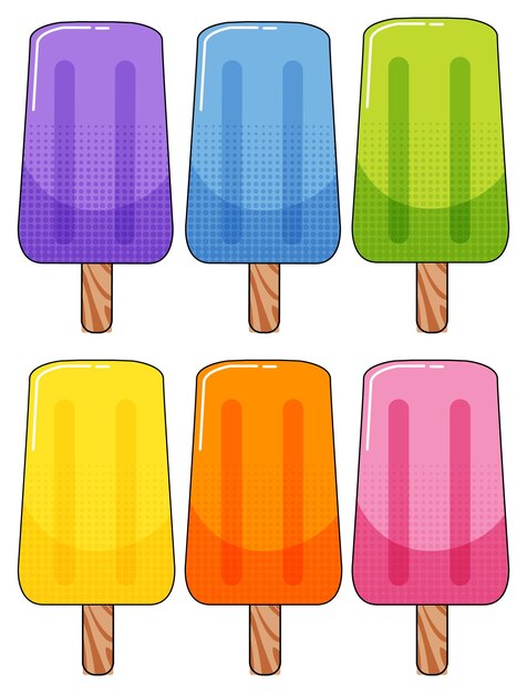Diferentes sabores de paletas