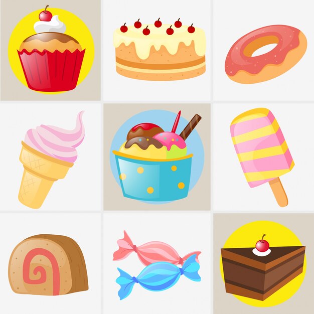Diferentes tipos de postres dulces