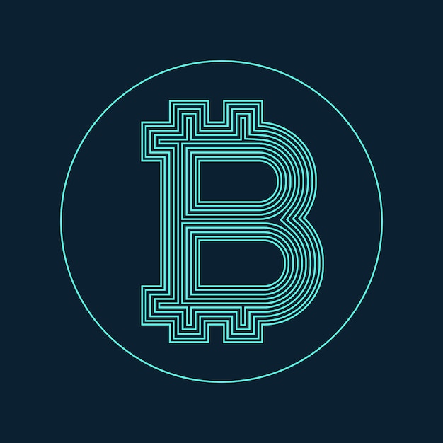 Vector gratuito digital bitcoin símbolo de moneda vector de diseño