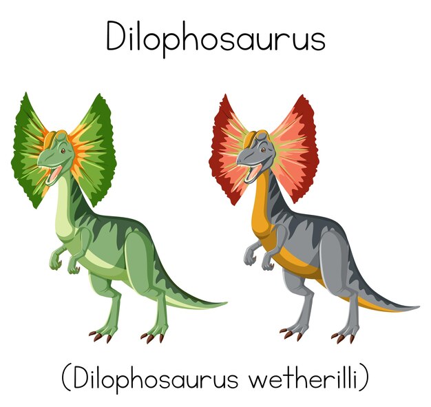 Dilophosaurus en verde y gris