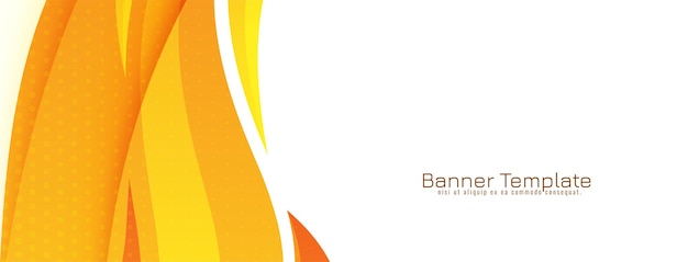 Dinámico diseño de banner de color amarillo y naranja ondulado y elegante