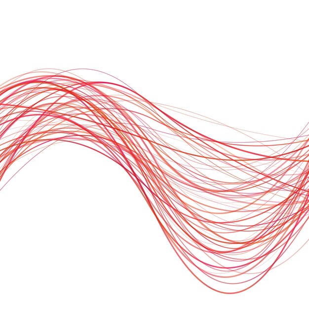 Dinámico resumen línea de onda de fondo - ilustración vectorial de rojo rayas curvas